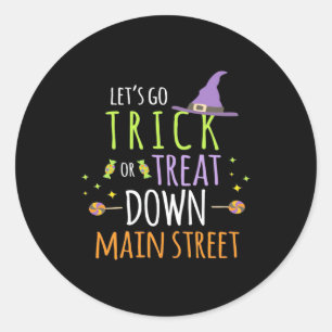 Halloween Lets Go Trick Or Treat Classic Round Sticker