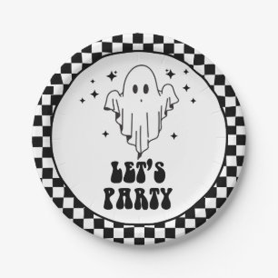 Halloween Let's party spooky ghost  Paper Plate