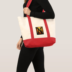 Halloween Letter N Single Tear Tote Bag