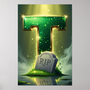 Halloween Letter T Poster Childrens Wall Art