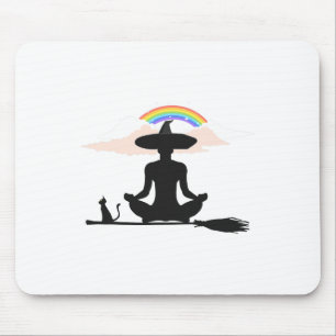 Halloween Lgbt Yoga Witch Pride Hippie Rainbow _1  Mouse Pad