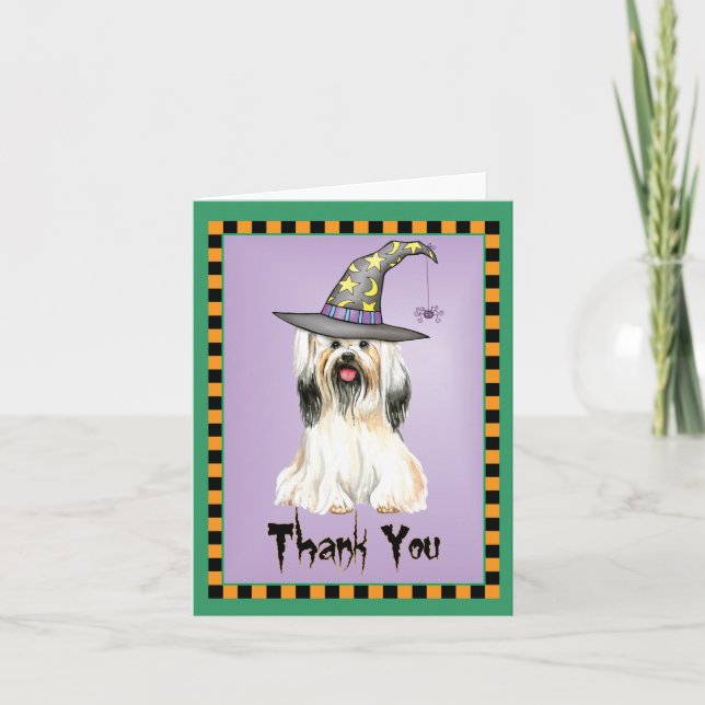 Halloween Lhasa Apso Carte de remerciements (Devant)