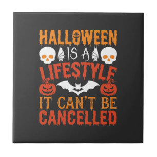 Halloween Lifestyle Bat Pumpkin Typography Vector Tile