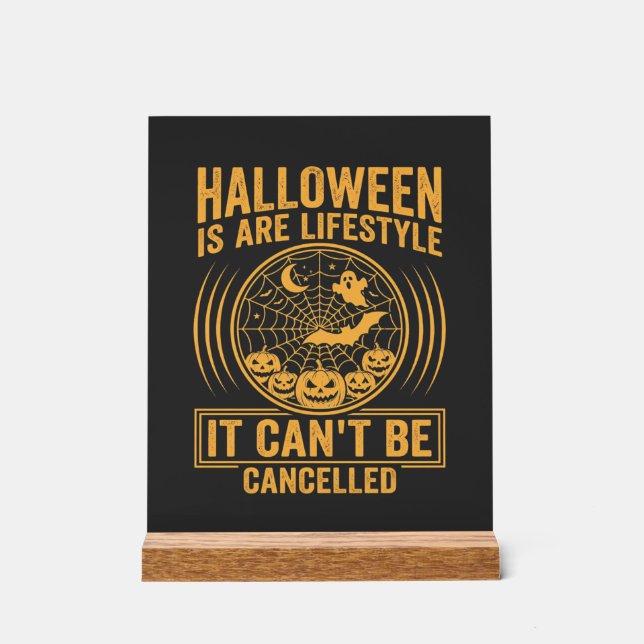 Halloween Lifestyle Bat Spider Web Design_1 Acrylic Sign (Front)