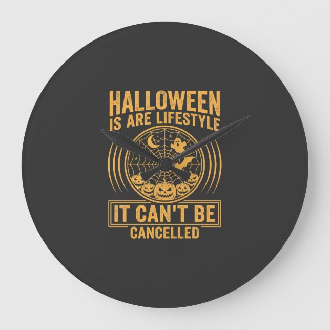 Halloween Lifestyle Bat Spider Web Design_1 Large Clock (Front)