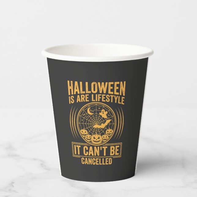 Halloween Lifestyle Bat Spider Web Design_1 Paper Cups (Front)