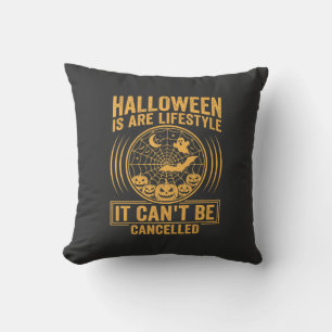 Halloween Lifestyle Bat Spider Web Design_1 Throw Pillow