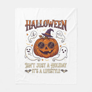 Halloween Lifestyle Pumpkin Sunglasses Witch Hat G Fleece Blanket