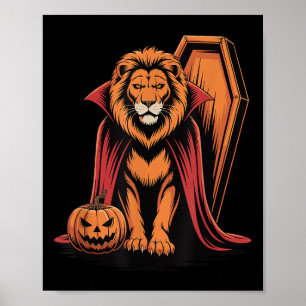 Halloween Lion Coffin Lions  Poster