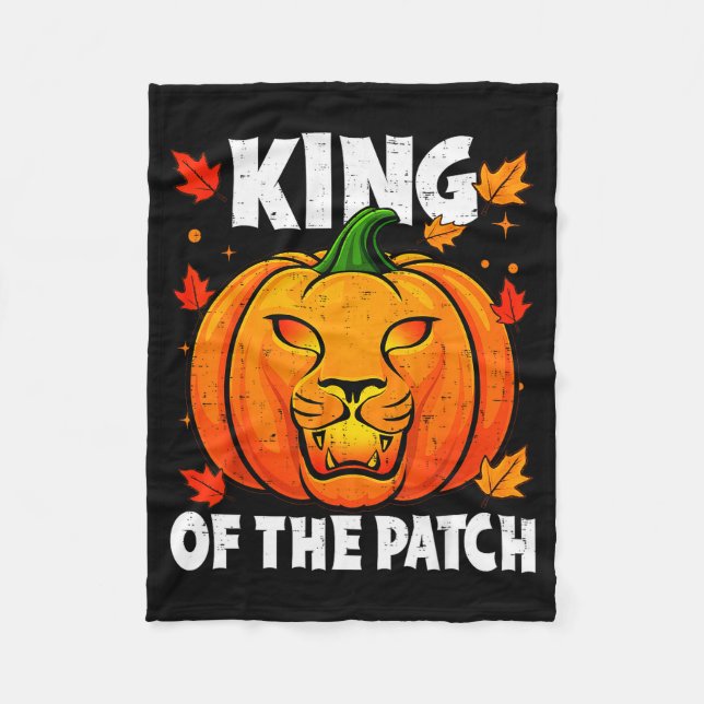 Halloween Lion Pumpkin King Of The Patch Costume M Fleece Blanket (Front)