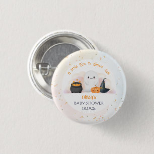 Halloween Little Boo Baby Shower  1 Inch Round Button