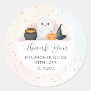 Halloween Little Boo Baby Shower Classic Round Sticker