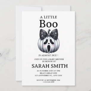 Halloween Little Boo is Almost Due Baby Shower Invitation