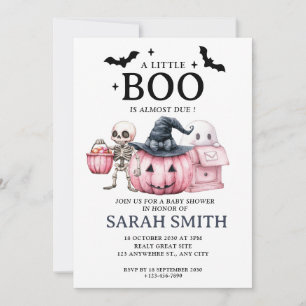 Halloween Little Boo is Almost Due Baby Shower Invitation