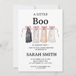 Halloween Little Boo is Almost Due Baby Shower Invitation