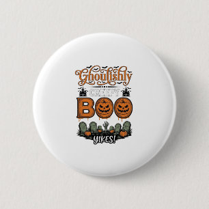 Halloween Little Boo Yah Cute Spooky Vector Design 2 Inch Round Button