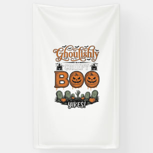 Halloween Little Boo Yah Cute Spooky Vector Design Banner