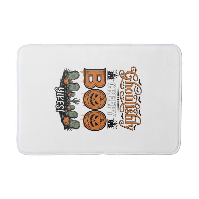 Halloween Little Boo Yah Cute Spooky Vector Design Bath Mat (Front)