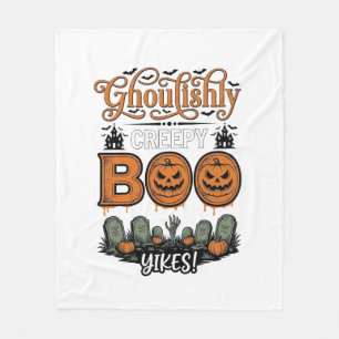 Halloween Little Boo Yah Cute Spooky Vector Design Fleece Blanket