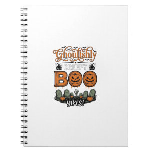 Halloween Little Boo Yah Cute Spooky Vector Design Notebook