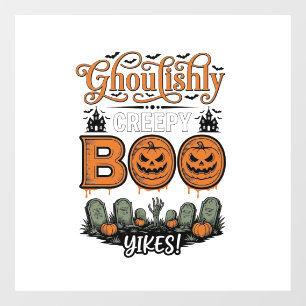 Halloween Little Boo Yah Cute Spooky Vector Design Window Cling