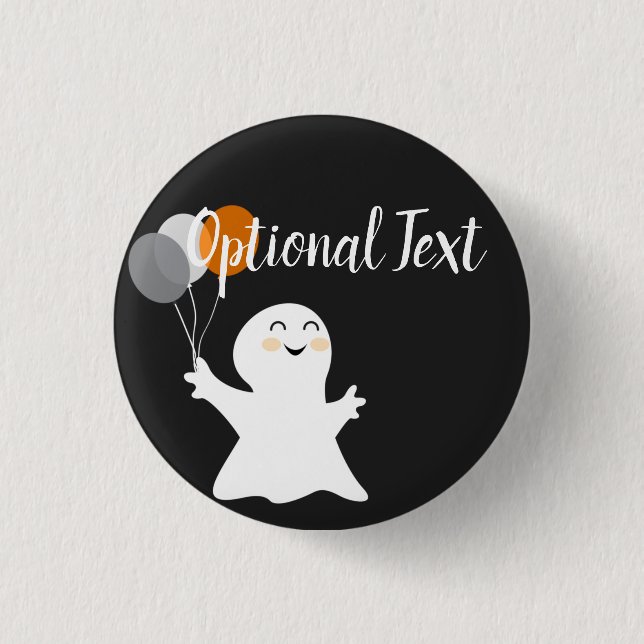 Halloween Little Ghost with Balloons  1 Inch Round Button (Front)