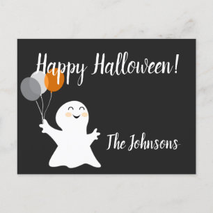 Halloween Little Ghost with Balloons  Postcard
