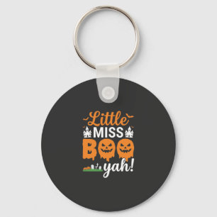 Halloween Little Miss Boo Yah Pumpkin Design_1 Keychain