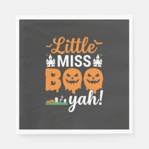 Halloween Little Miss Boo Yah Pumpkin Design_1 Napkin