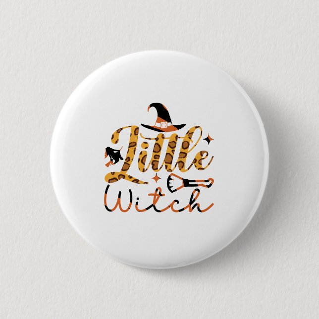 Halloween Little Witch Birthday 2 Inch Round Button (Front)
