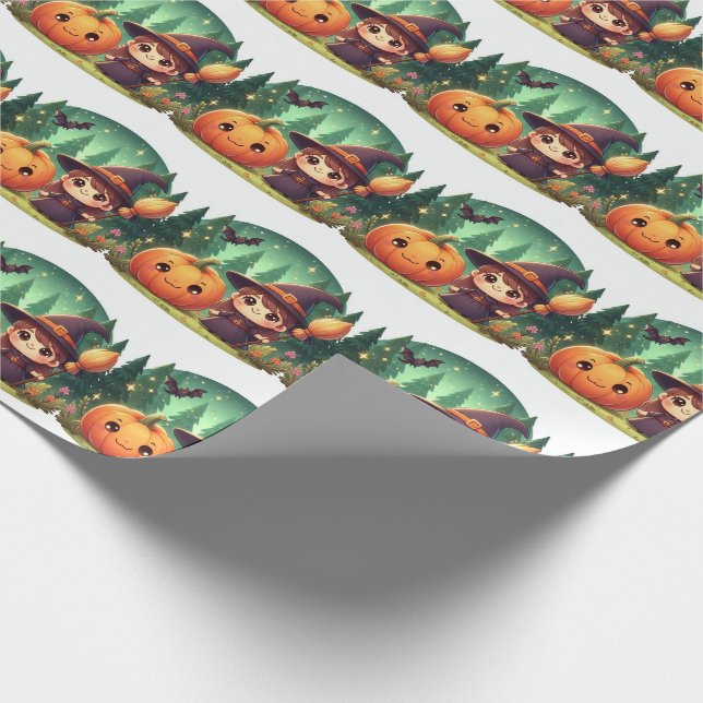 Halloween Little Witch Wrapping Paper (Corner)