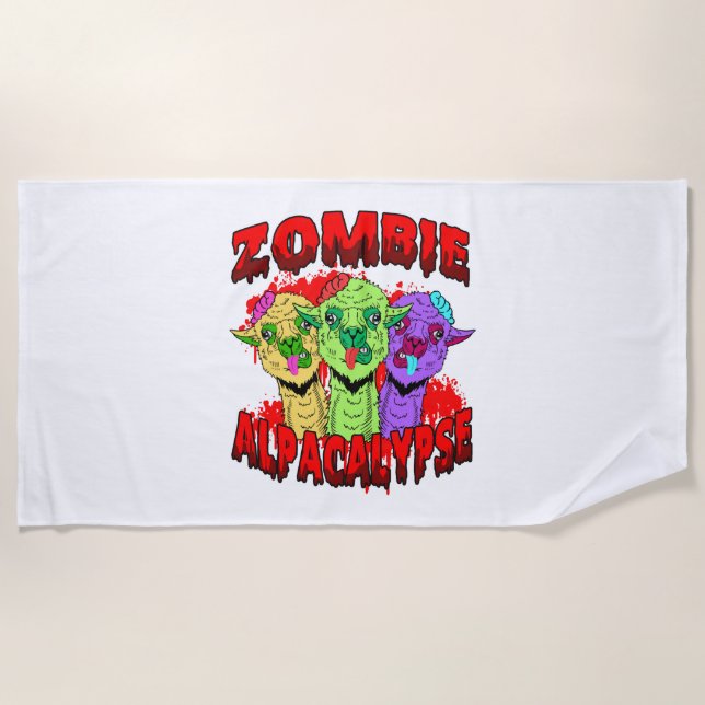 Halloween Llama Alpaca Funny Lama Glama Cool Gift  Beach Towel (Front)