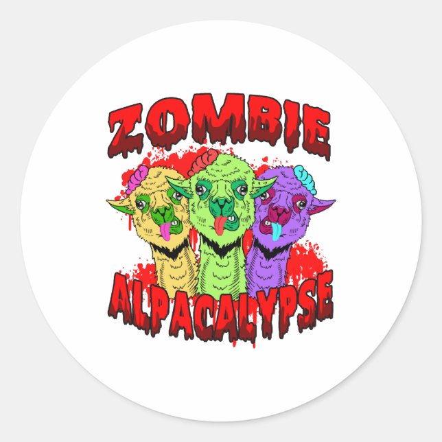 Halloween Llama Alpaca Funny Lama Glama Cool Gift  Classic Round Sticker (Front)