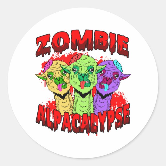 Halloween Llama Alpaca Funny Lama Glama Cool Gift Classic Round Sticker (Front)