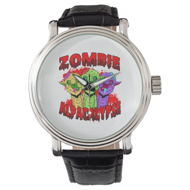 Halloween Llama Alpaca Funny Lama Glama Cool Gift Watch (Front)