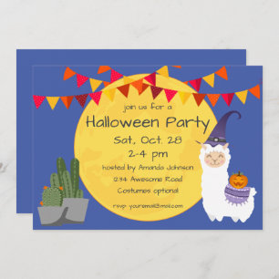 Halloween Llama Party Invitation