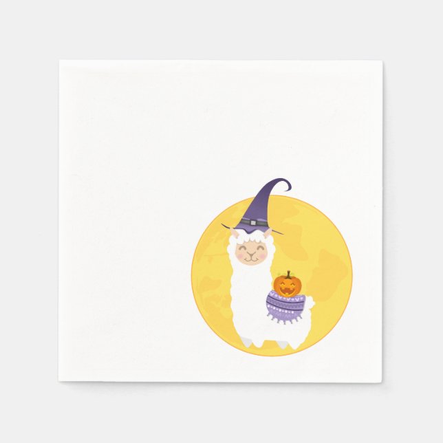 Halloween Llama Party Napkin (Front)