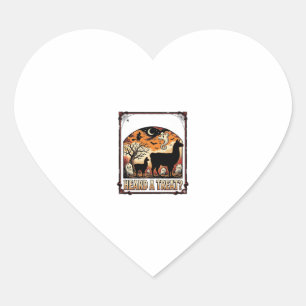 Halloween Llama Shirt Spooky Treat Graveyard Art_1 Heart Sticker