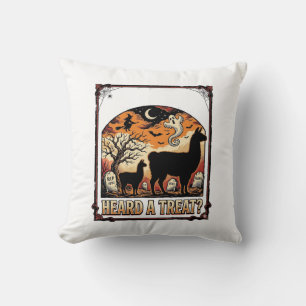 Halloween Llama Shirt Spooky Treat Graveyard Art_1 Throw Pillow