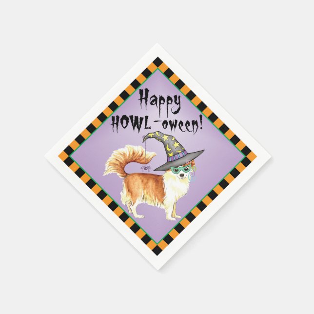 Halloween Long Coat Chihuahua Napkins (Corner)