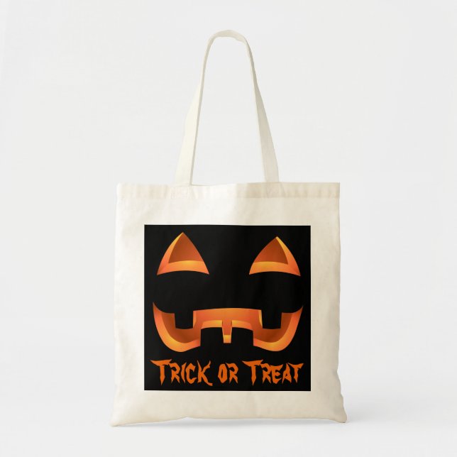Halloween Loot Bag Pumpkin Tote Bag Customizable (Front)