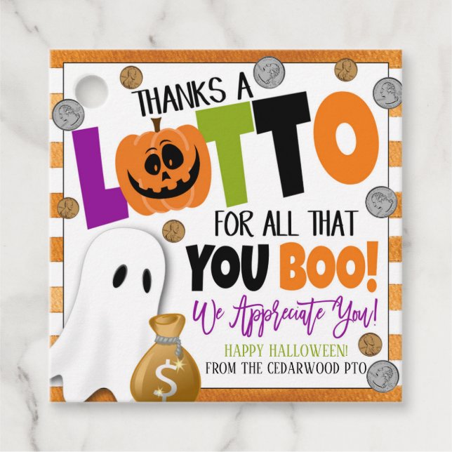 Halloween Lottery Gift Tags (Front)