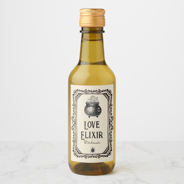 Halloween Love elixir Drinks Spooky  Wine Label (Front)