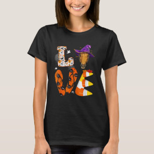 Halloween Love Horse Witch Hat Equestrian T-Shirt