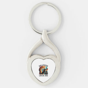 Halloween Lover Dog Witch Hat Pumpkin Tombstone_1 Keychain