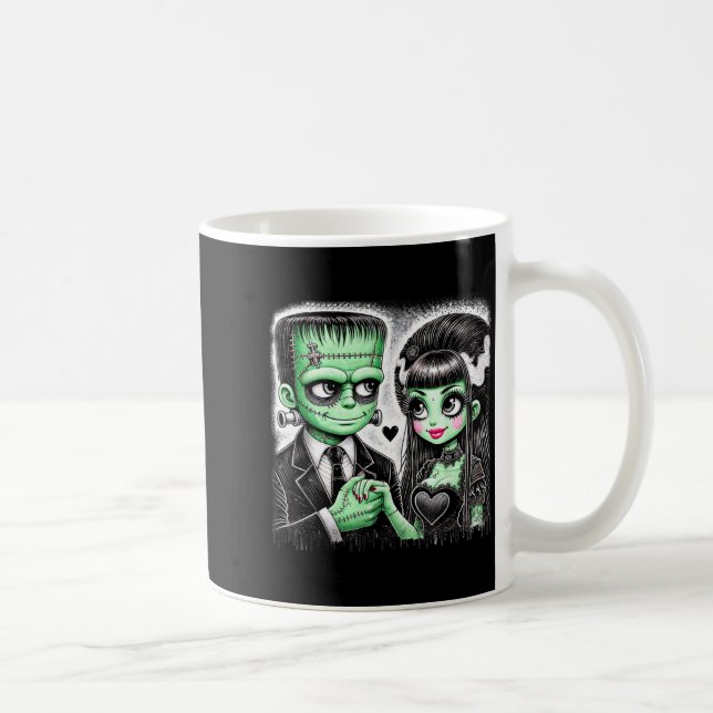 Halloween Lovers Frankenstein Skeleton for Men Coffee Mug (Right)