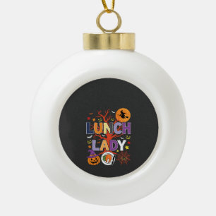 Halloween Lunch Lady Witch Kitchen Vector Ceramic Ball Christmas Ornament
