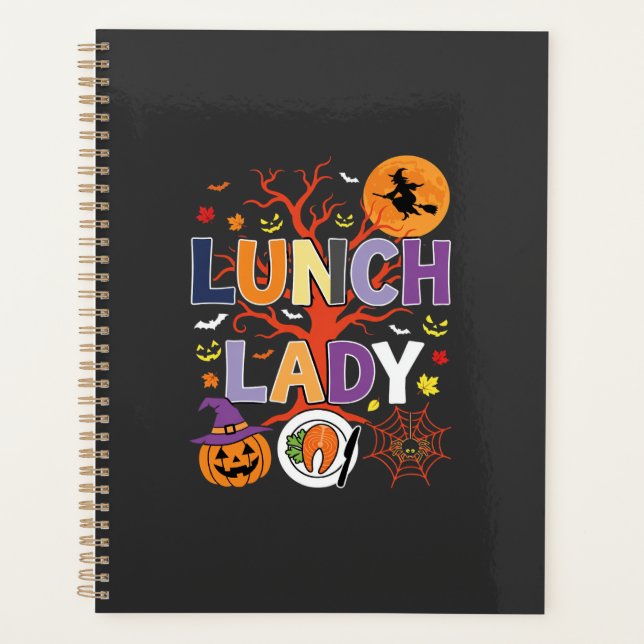 Halloween Lunch Lady Witch Kitchen Vector Planner (Front)