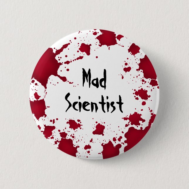 Halloween mad scientist 2 inch round button (Front)