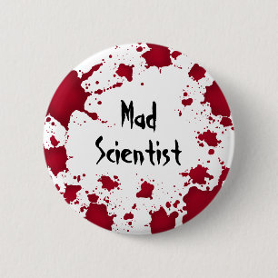Halloween mad scientist 2 inch round button